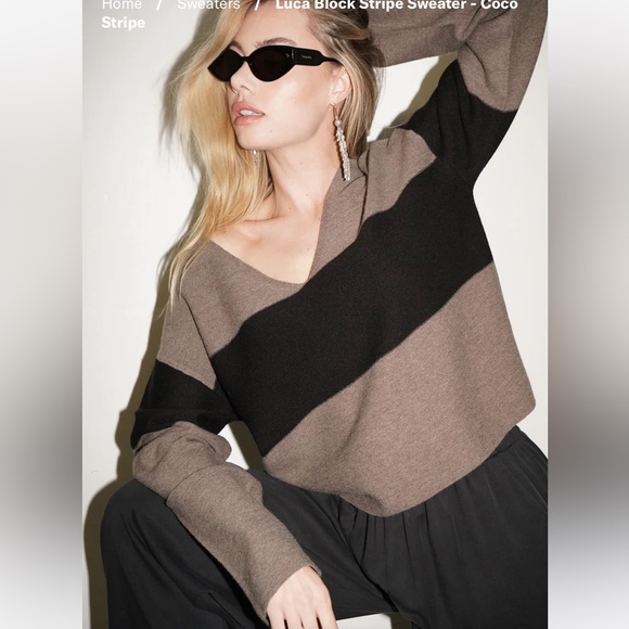 LNA Sweaters - LNA luca block stripe sweater